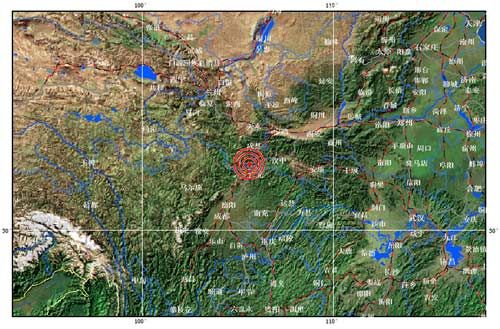 甘肅武都與陜西寧強(qiáng)交界5.5級(jí)地震 圖片來(lái)源：中國(guó)地震信息網(wǎng)