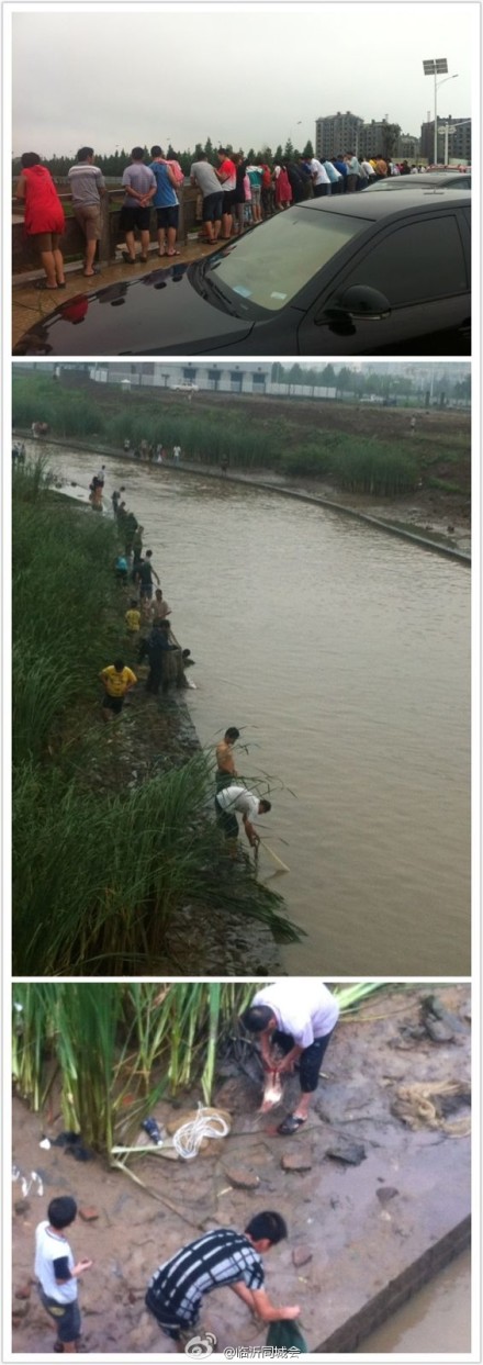 臨沂暴雨街道成河 公交積水市民駕充氣船出門