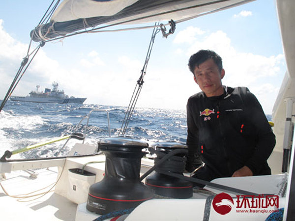 青島人駕青島號抵釣魚島海域 遭日艦機包夾