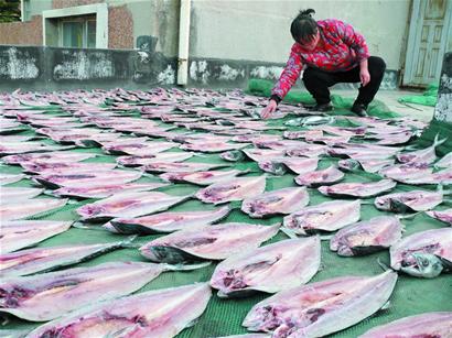 靈山島700戶島民家家屋頂曬魚蝦